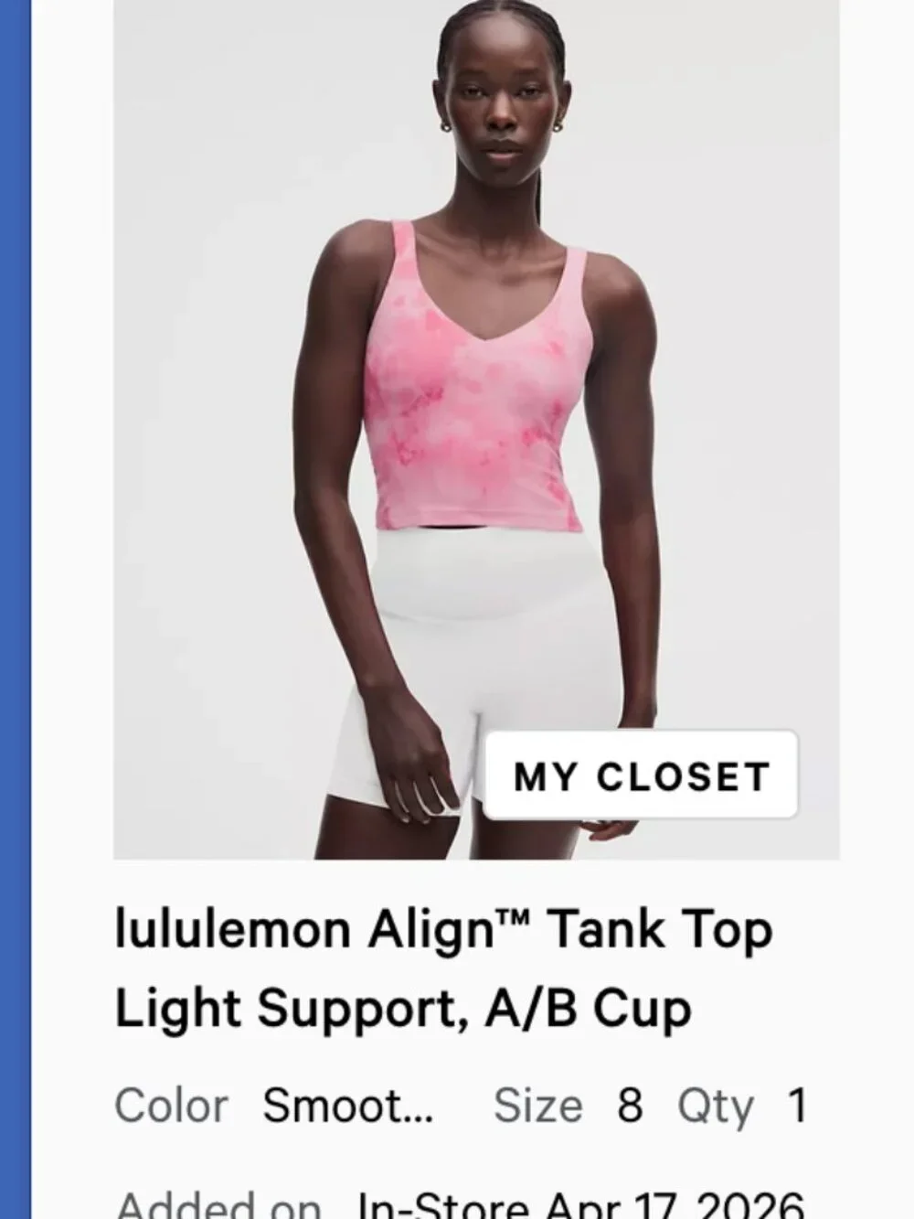 lululemon lululemon Align™ Tank Top Light Support, A/B Cup 8 Smoothie Wash Straw